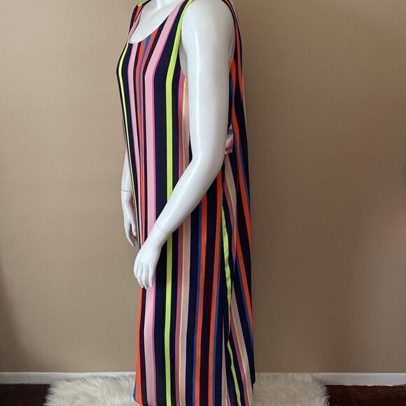 Project Runway Striped Maxi Dress- Asymmetrical -Size XXL - Picture 8 of 13